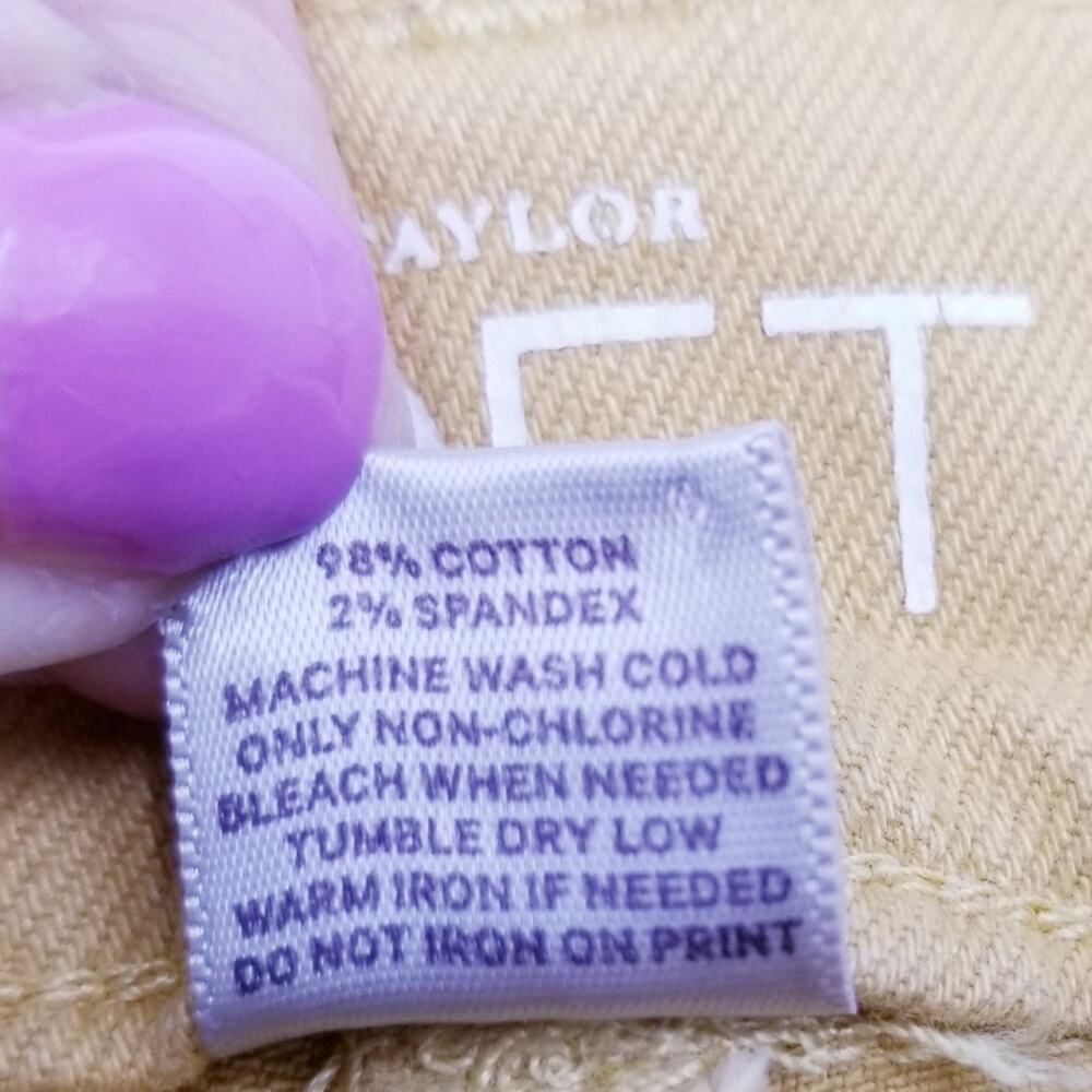 ANN TAYLOR LOFT FACTORY Modern Skinny Raw Hem Jeans Yellow Gold - Size 4P - Picture 6 of 7